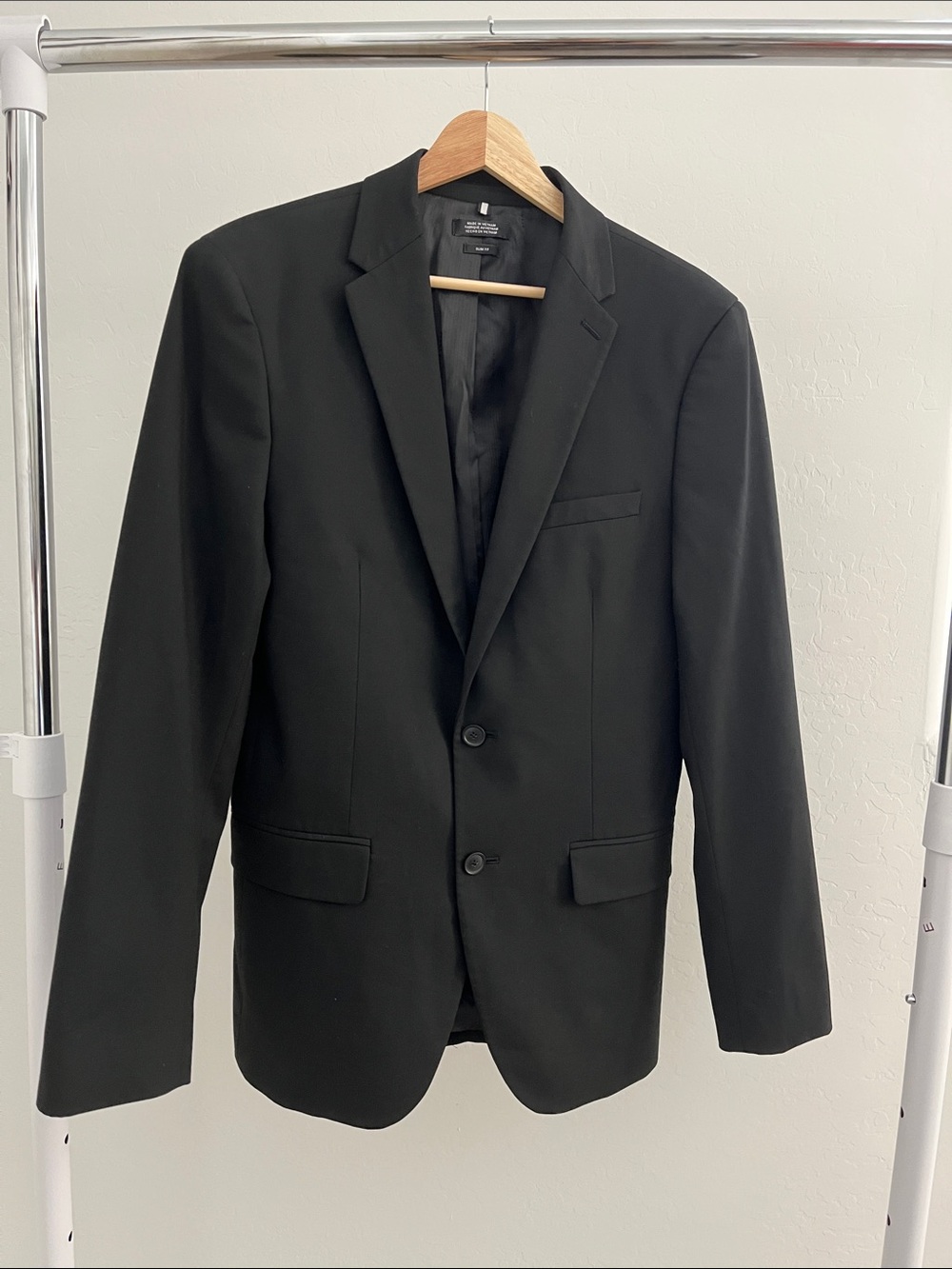 Perry Ellis Black Two-Button Men's Blazer SLIM fit 38 Regular